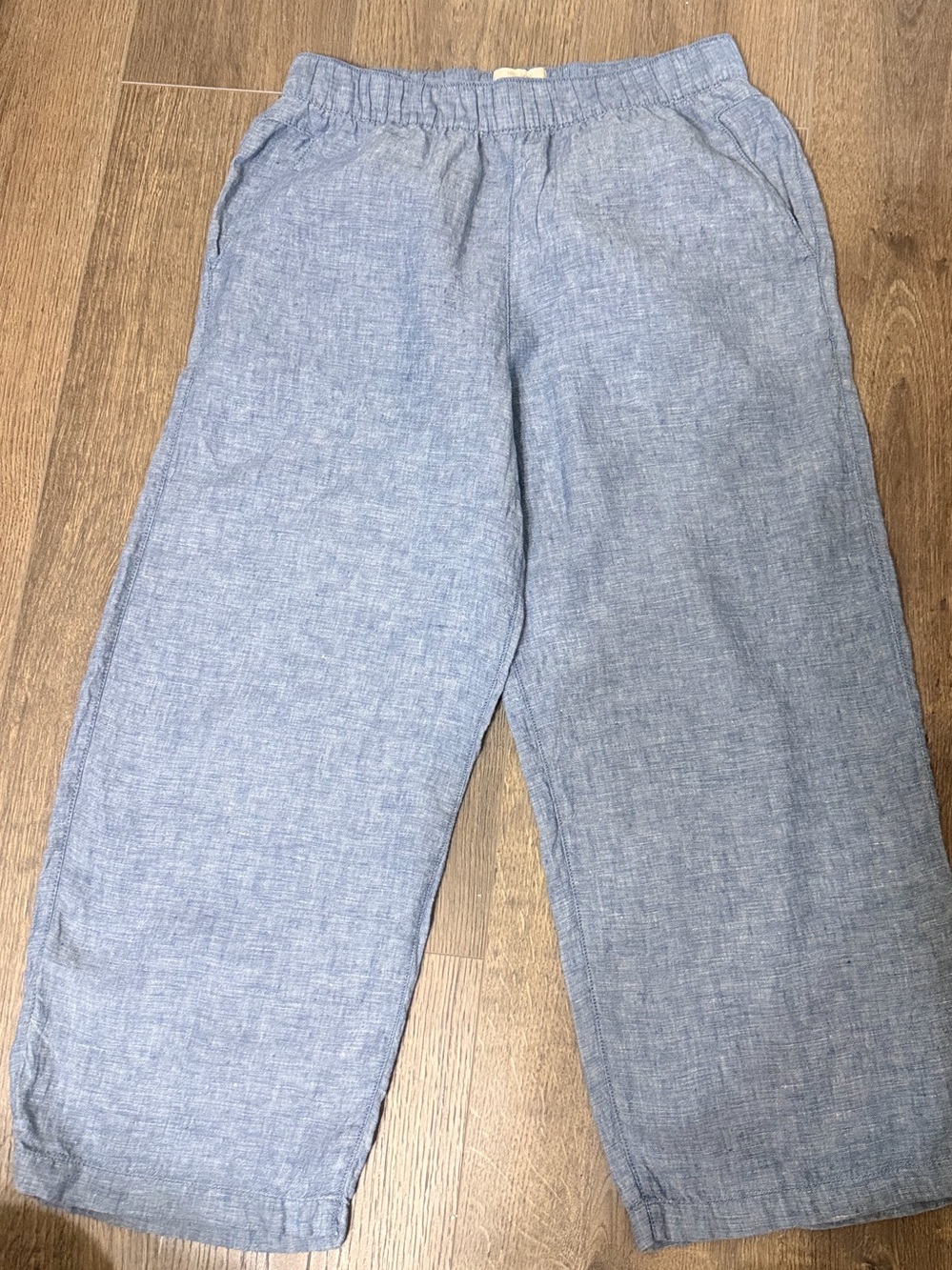 Cynthia Rowley Light Blue Kids Linen-Blend Pull-On Pants